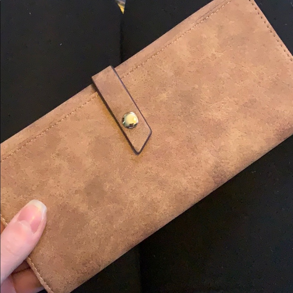 Vegan brown suede wallet